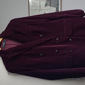 Womens Raloh Lauren burgundy velvet jacket